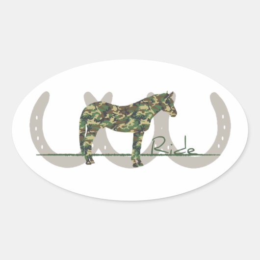 Ride Camo Ovale Sticker (Voorkant)