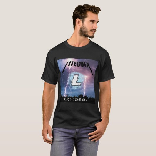 Ride de Bliksem met Litecoin T-shirt (Voorkant volledig)