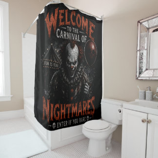 Ride de cauchemars Rideau de douche Clown sinistre