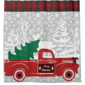 Ride de Noël pickup et arbre Rideau de douche (Devant)