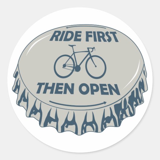 Ride eerst dan open ronde sticker (Voorkant)