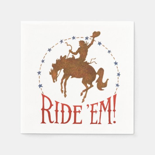 Ride 'em Cowboy Rodeo Napkins Servet (Voorkant)