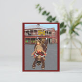 Ride em cowgirl briefkaart (Staand voorkant)