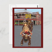 Ride em cowgirl briefkaart (Voorkant / Achterkant)