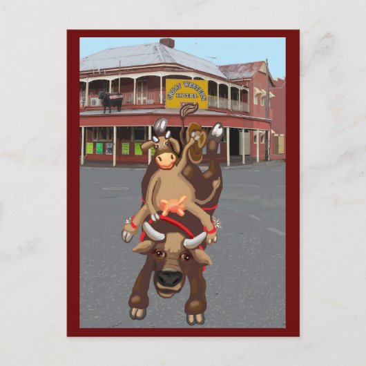 Ride em cowgirl briefkaart (Voorkant)