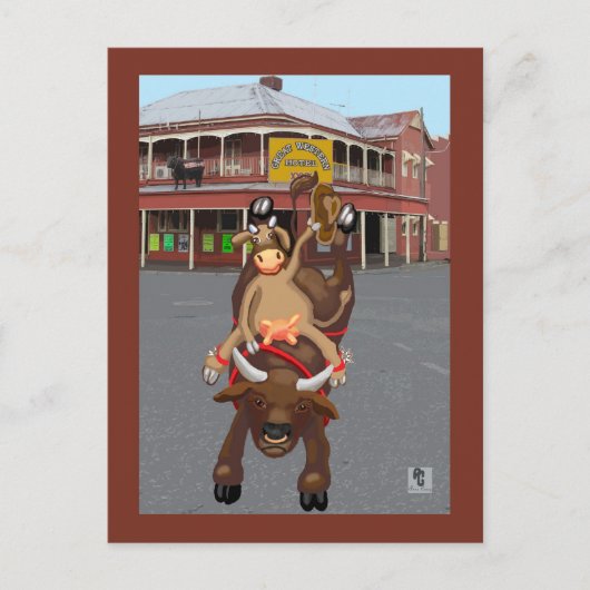 Ride em cowgirl briefkaart (Voorkant)