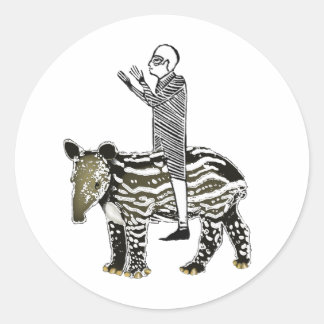 Ride em' tapir ronde sticker