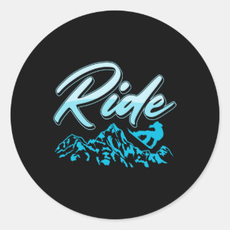 Ride Extreme Winter Sports Snowboarden Ronde Sticker