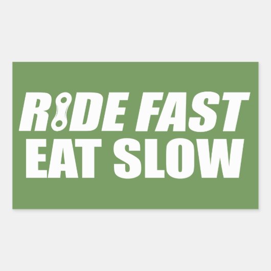 Ride Fast Eat Slow Rechthoekige Sticker (Voorkant)