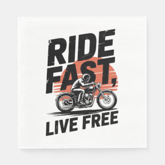 Ride Fast Live Gratis Fietser T-shirt Servet