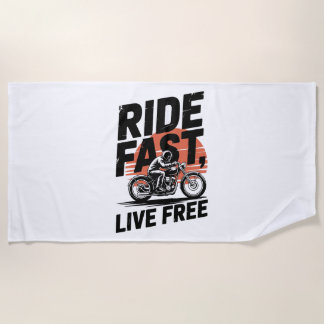 Ride Fast Live Gratis Fietser T-shirt Strandlaken