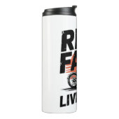 Ride Fast Live Gratis Fietser T-shirt Thermosbeker (Gedraaid links)
