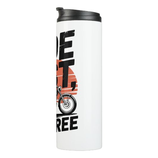 Ride Fast Live Gratis Fietser T-shirt Thermosbeker (Geroteerd rechts)