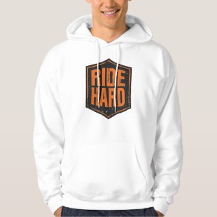"Ride Hard" Ruw Biker Embleem Hoodie