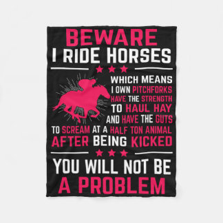 Ride Horseback Rider Paardrijder Paardrijden Gift Fleece Deken