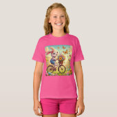 Ride Into Joy - Bunny Bicycle T-shirt (Voorkant volledig)