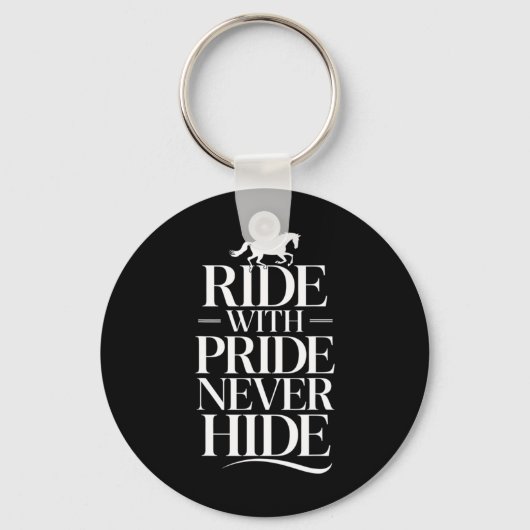 Ride met Never Hide Equestrians & Camp; Paardenlie Sleutelhanger (Voorkant)
