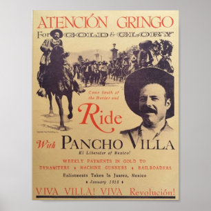Ride met Pancho Villa Old Poster