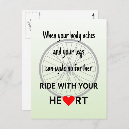 Ride met uw hart inspirerend briefkaart (Voorkant / Achterkant)