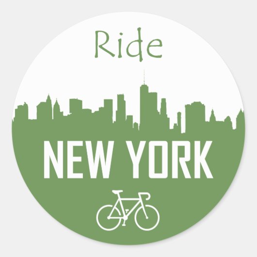 Ride New York Ronde Sticker (Voorkant)