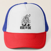 Ride or Die Tiger: onverschrokken en ongetemd Trucker Pet (Voorkant)