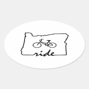 Ride Oregon (fietsen) Ovale Sticker