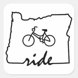 Ride Oregon (fietsen) Vierkante Sticker