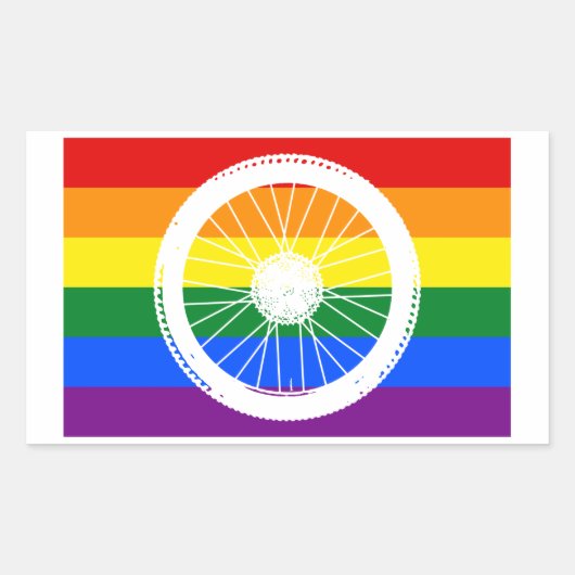 Ride Pride Cycling Wheel Rechthoekige Sticker (Voorkant)