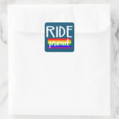 Ride Proud Cycling Vierkante Sticker (Tas)