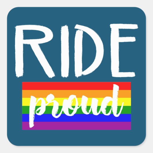 Ride Proud Cycling Vierkante Sticker (Voorkant)