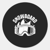 Ride Ski Snowboard Skiing Goggles Snow Snowboarder Ronde Sticker (Voorkant)