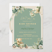 Ride & Teddy Pride Baby shower Uitnodiging (Voorkant / Achterkant)