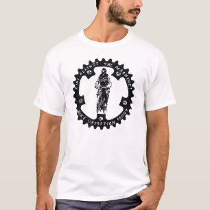 RIDE TEGEN DE MACHINE-BIKE LIBERATION FRONT T-SHIRT
