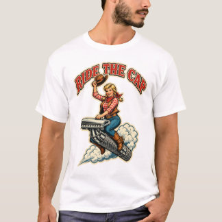 Ride the Cap – Vintage Cowgirl Natte Scheerbeurt T-shirt