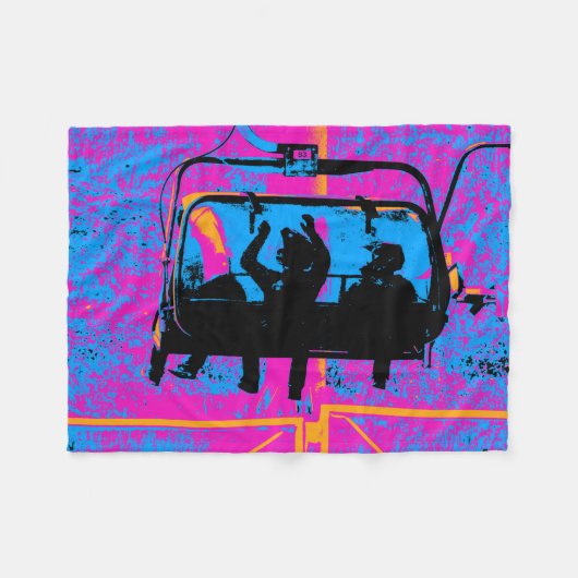 Ride the Mountain - Mountain Bikers Fleece Deken (Voorkant (Horizontaal))