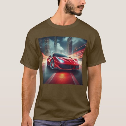Ride the Rush: High-Performance T-shirt voor auto' (Voorkant)