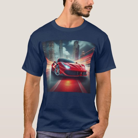 Ride the Rush: High-Performance T-shirt voor auto' (Voorkant)