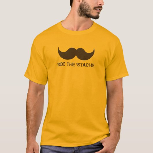 Ride the 'Stache T-shirt (Voorkant)