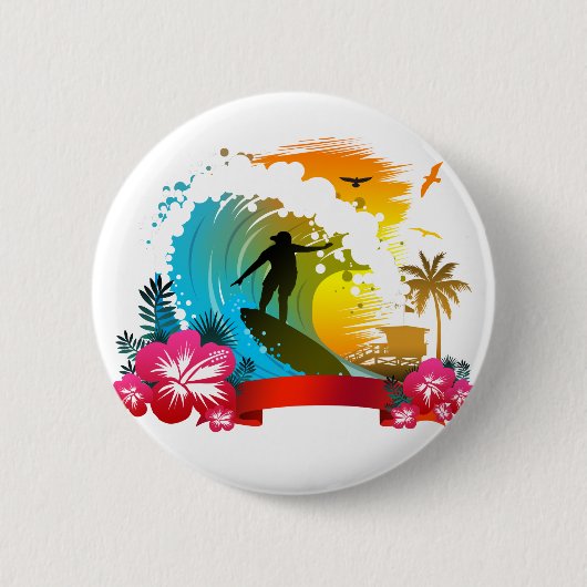 Ride the Tide Ronde Button 5,7 Cm (Voorkant)