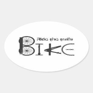 Ride the Trail Bike Graffiti quote Ovale Sticker