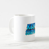 Ride the Wave : Retro Surfing Typography Mug (Devant gauche)