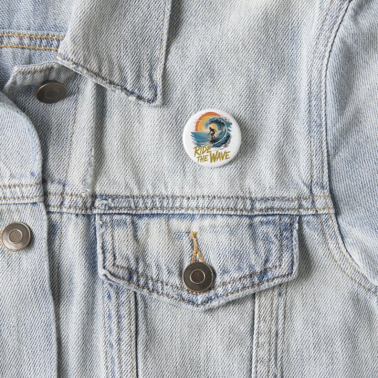 Ride the Wave Ronde Button 3,2 Cm (In situ)