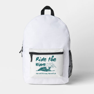 Ride the Wave Surf Ontwerp Bedrukte Rugzak