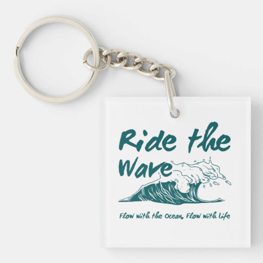 Ride the Wave Surf Ontwerp Sleutelhanger (Voorkant)