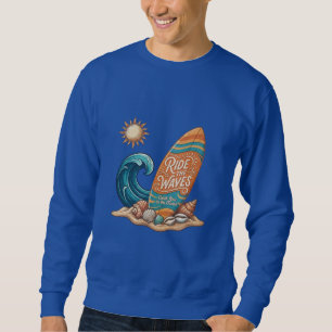 Ride the Waves Surfboard Illustratie - Tropisch B Trui