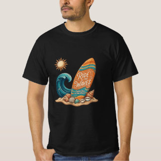 Ride the Waves Surfboard Illustratie - Tropisch S T-shirt