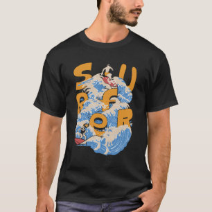 Ride the Waves - Surfing Typografie Kunst T-shirt