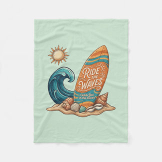 Ride The Waves Vintage Beach Dekens