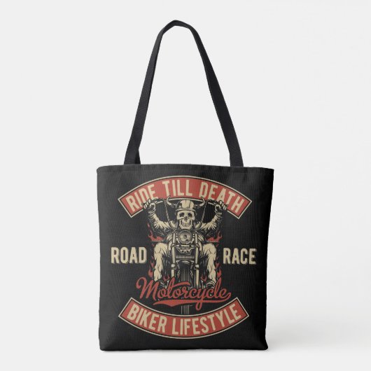 Ride Till Death Biker Lifestyle Draagtas (Achterkant)