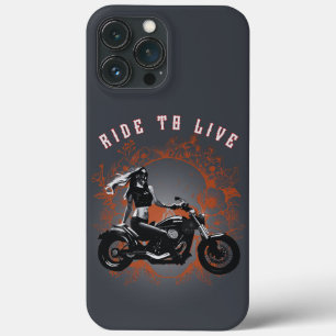 Ride to Life beroemd gemaakt door Biker Girl iPhone 13 Pro Max Hoesje